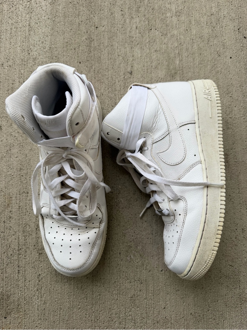 Nike Air Force 1 High Top Sneakers Mens White Leather Retro 315121-115 Size 11.5
